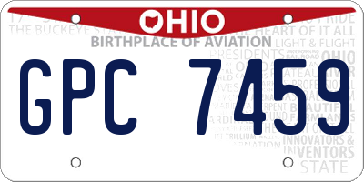 OH license plate GPC7459