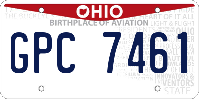 OH license plate GPC7461
