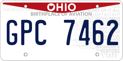 OH license plate GPC7462