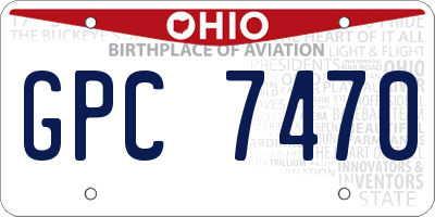 OH license plate GPC7470
