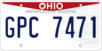 OH license plate GPC7471