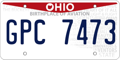 OH license plate GPC7473