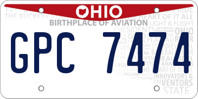 OH license plate GPC7474