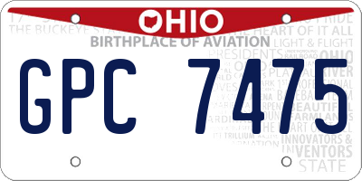 OH license plate GPC7475