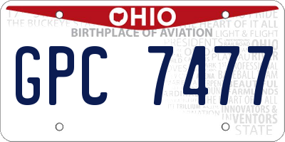 OH license plate GPC7477