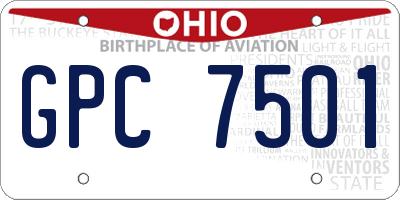 OH license plate GPC7501