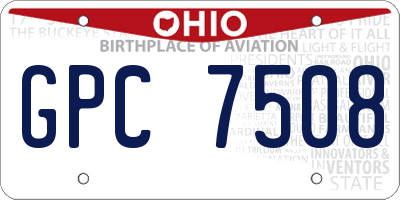 OH license plate GPC7508
