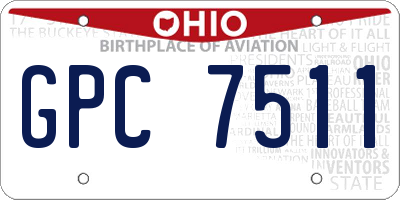 OH license plate GPC7511