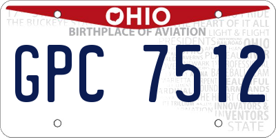OH license plate GPC7512