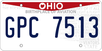 OH license plate GPC7513