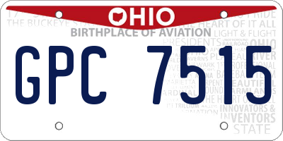 OH license plate GPC7515