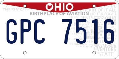 OH license plate GPC7516