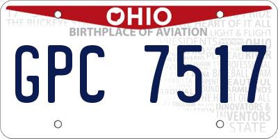 OH license plate GPC7517