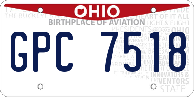 OH license plate GPC7518