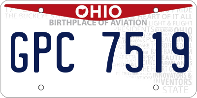 OH license plate GPC7519