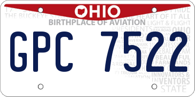 OH license plate GPC7522