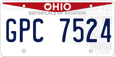 OH license plate GPC7524