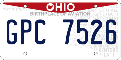 OH license plate GPC7526