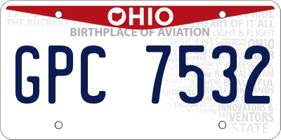 OH license plate GPC7532