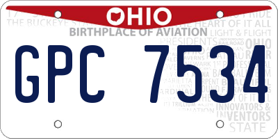 OH license plate GPC7534