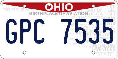 OH license plate GPC7535