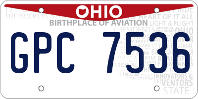 OH license plate GPC7536