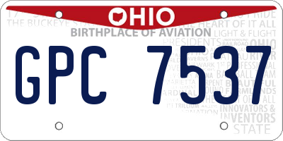 OH license plate GPC7537