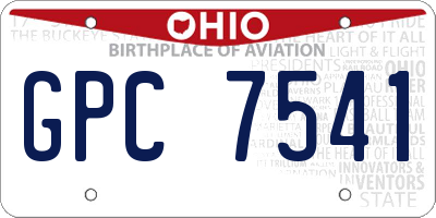 OH license plate GPC7541