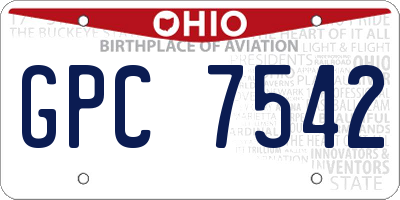 OH license plate GPC7542