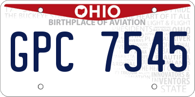 OH license plate GPC7545