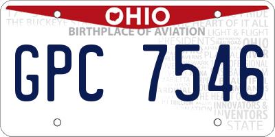 OH license plate GPC7546