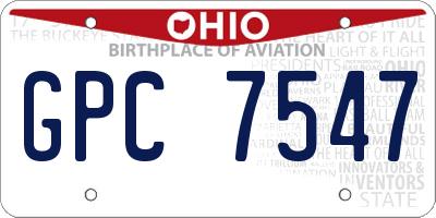 OH license plate GPC7547