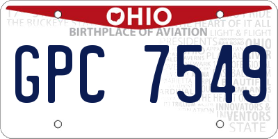 OH license plate GPC7549