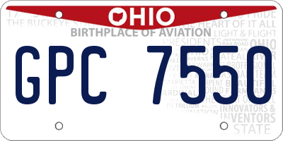 OH license plate GPC7550