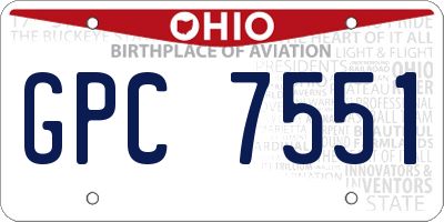 OH license plate GPC7551