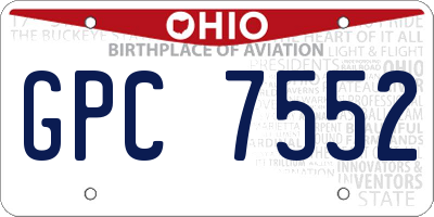 OH license plate GPC7552