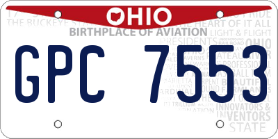 OH license plate GPC7553