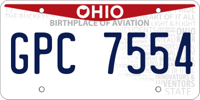 OH license plate GPC7554