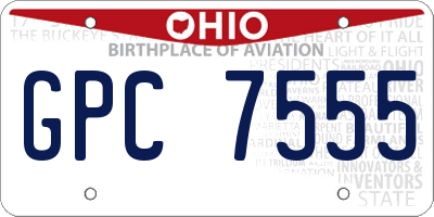 OH license plate GPC7555