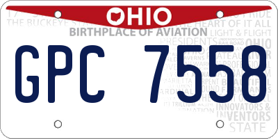 OH license plate GPC7558