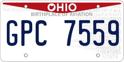 OH license plate GPC7559