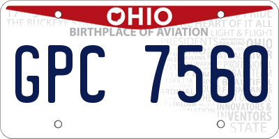 OH license plate GPC7560