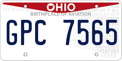 OH license plate GPC7565