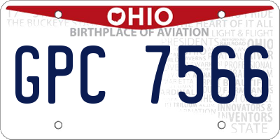 OH license plate GPC7566