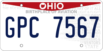 OH license plate GPC7567
