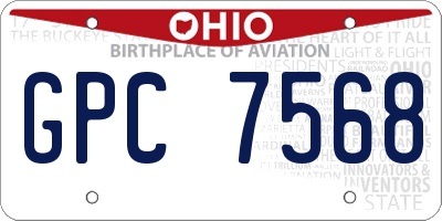OH license plate GPC7568
