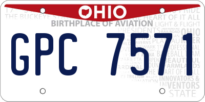 OH license plate GPC7571