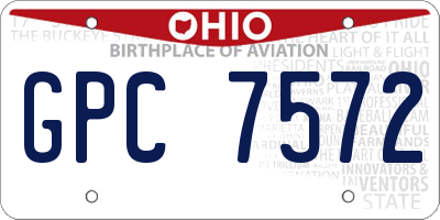 OH license plate GPC7572