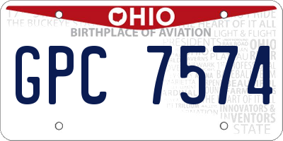 OH license plate GPC7574