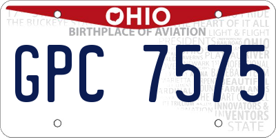 OH license plate GPC7575